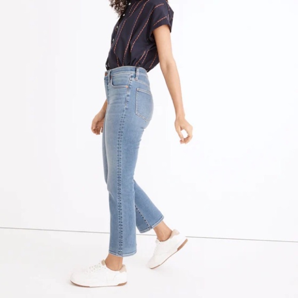 Madewell Cali Demi Boot Jeans in Dorrance Wash TENCEL Denim Edition Size 28 - Picture 3 of 12